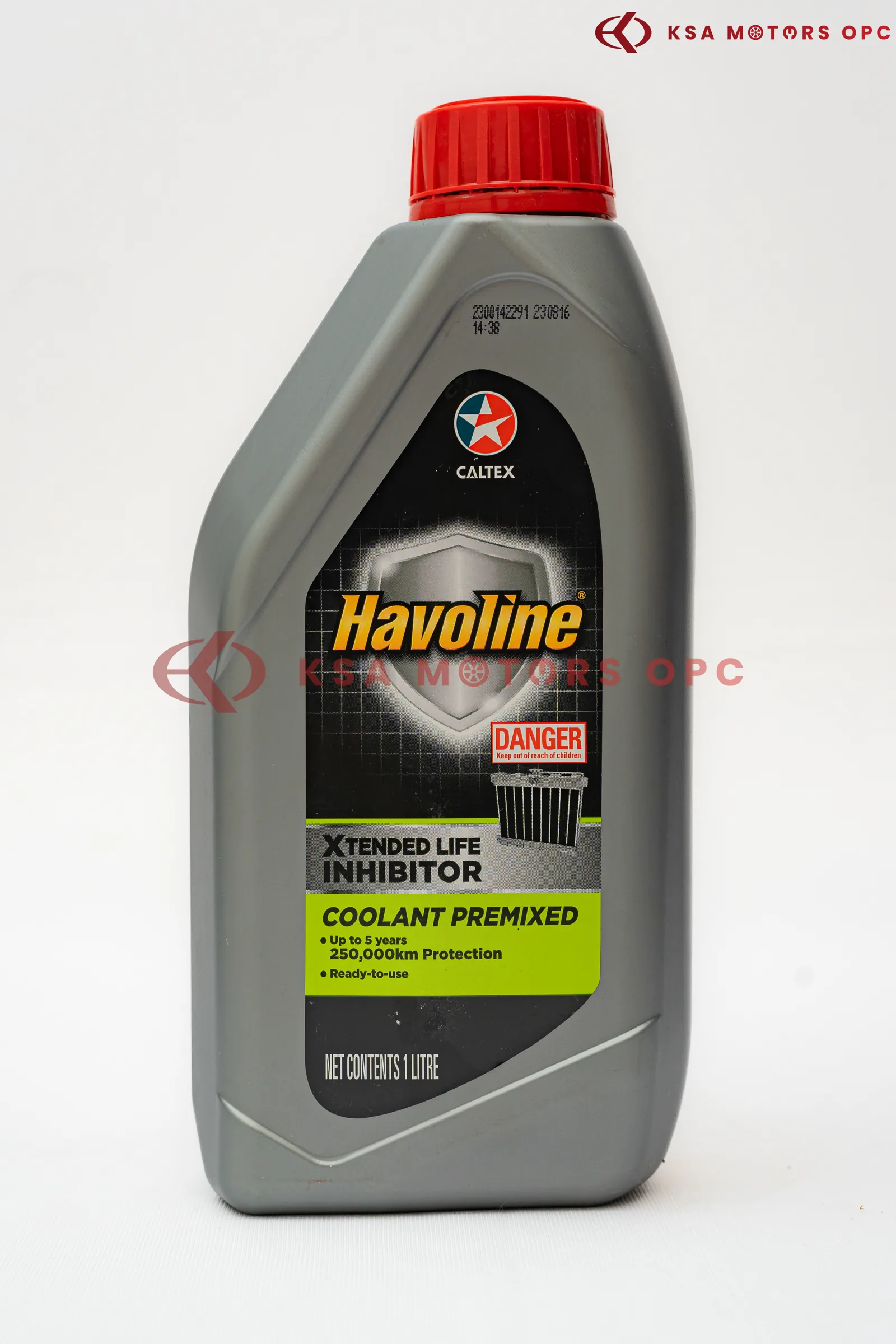 Caltex Havoline Xtended Life Inhibitor Coolant Premixed – 1L front view