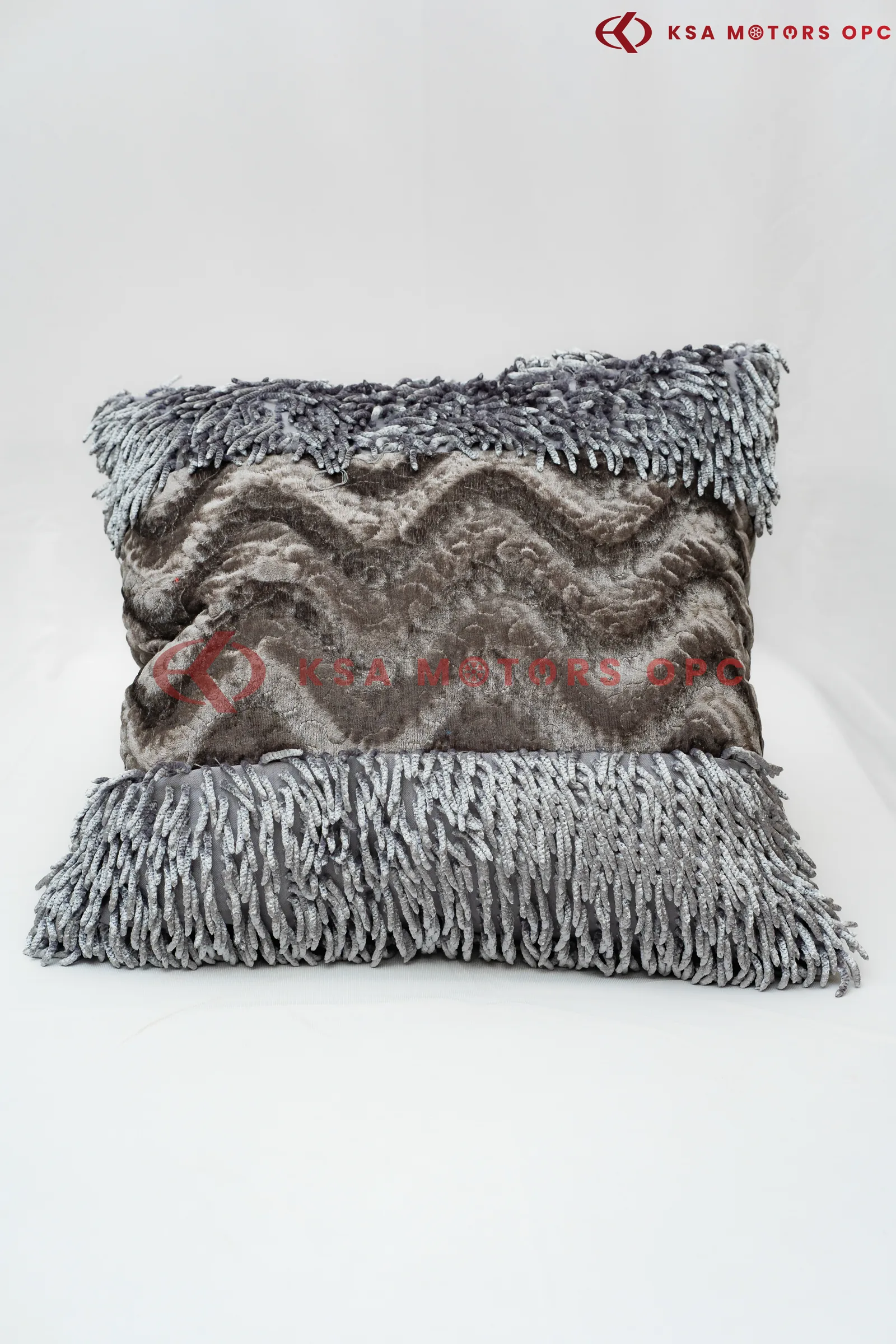 Car Back Pillow (Grey) front view