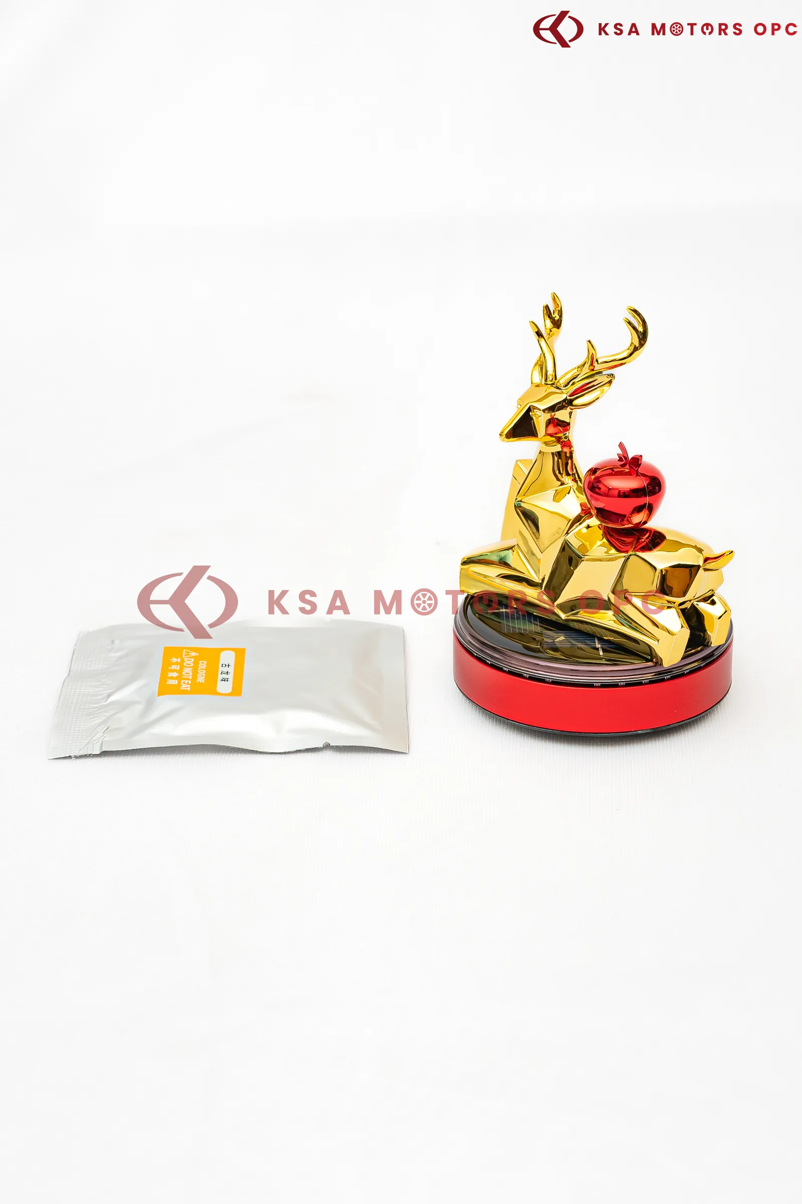 Golden Deer Showpiece for Car Dashboard front view