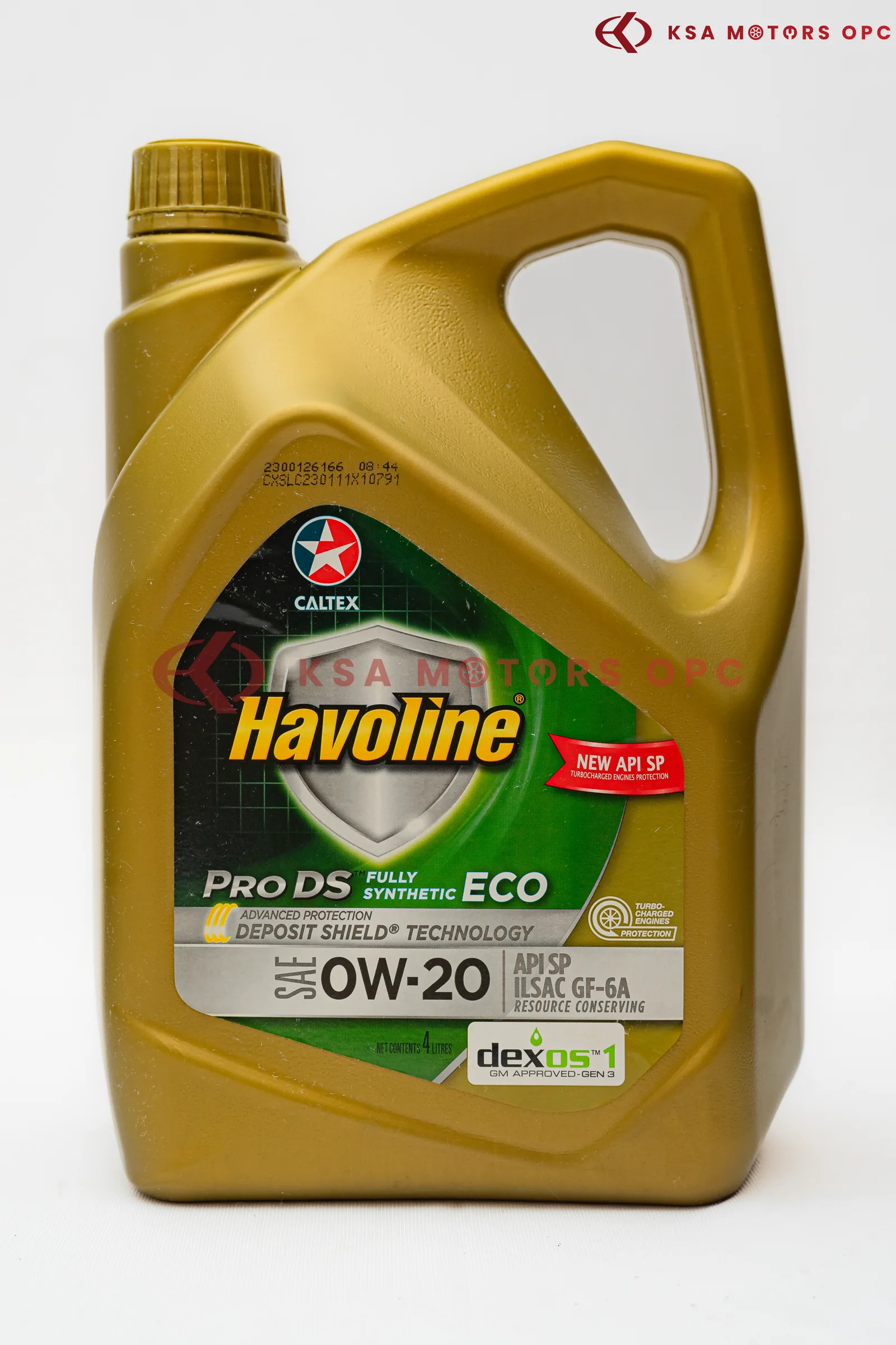 Havoline Pro DS Fully Synthetic ECO 0W-20 – 4L front view
