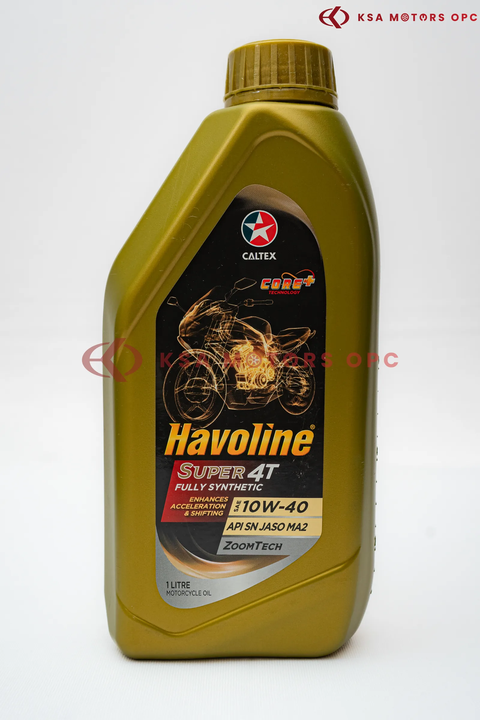 Havoline Super 4T 10W-40 Fully Synthetic -1L front view