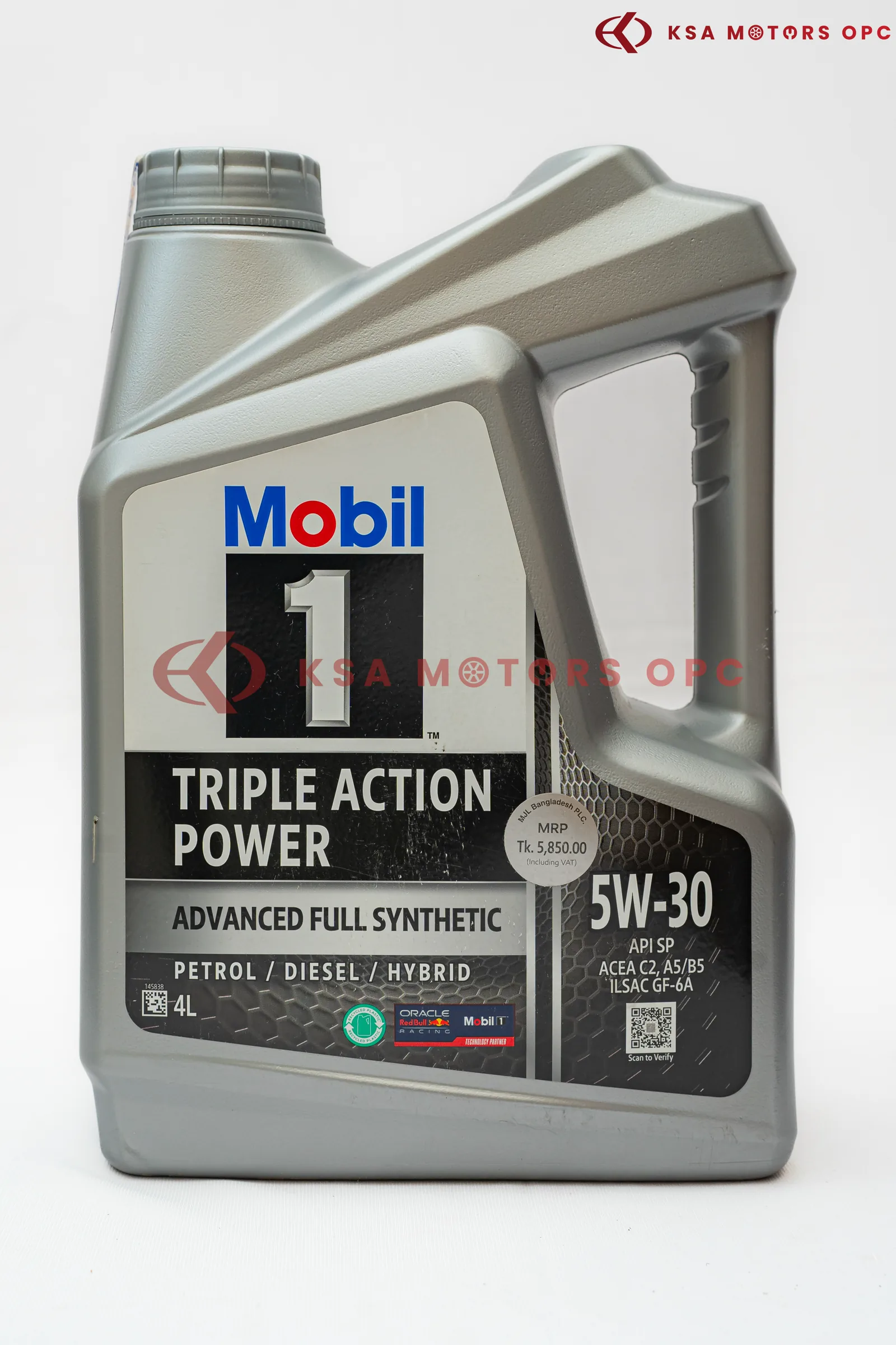 Mobil 1 Triple Action Power Advance Full Synthetic 5W-30 – 4L front view