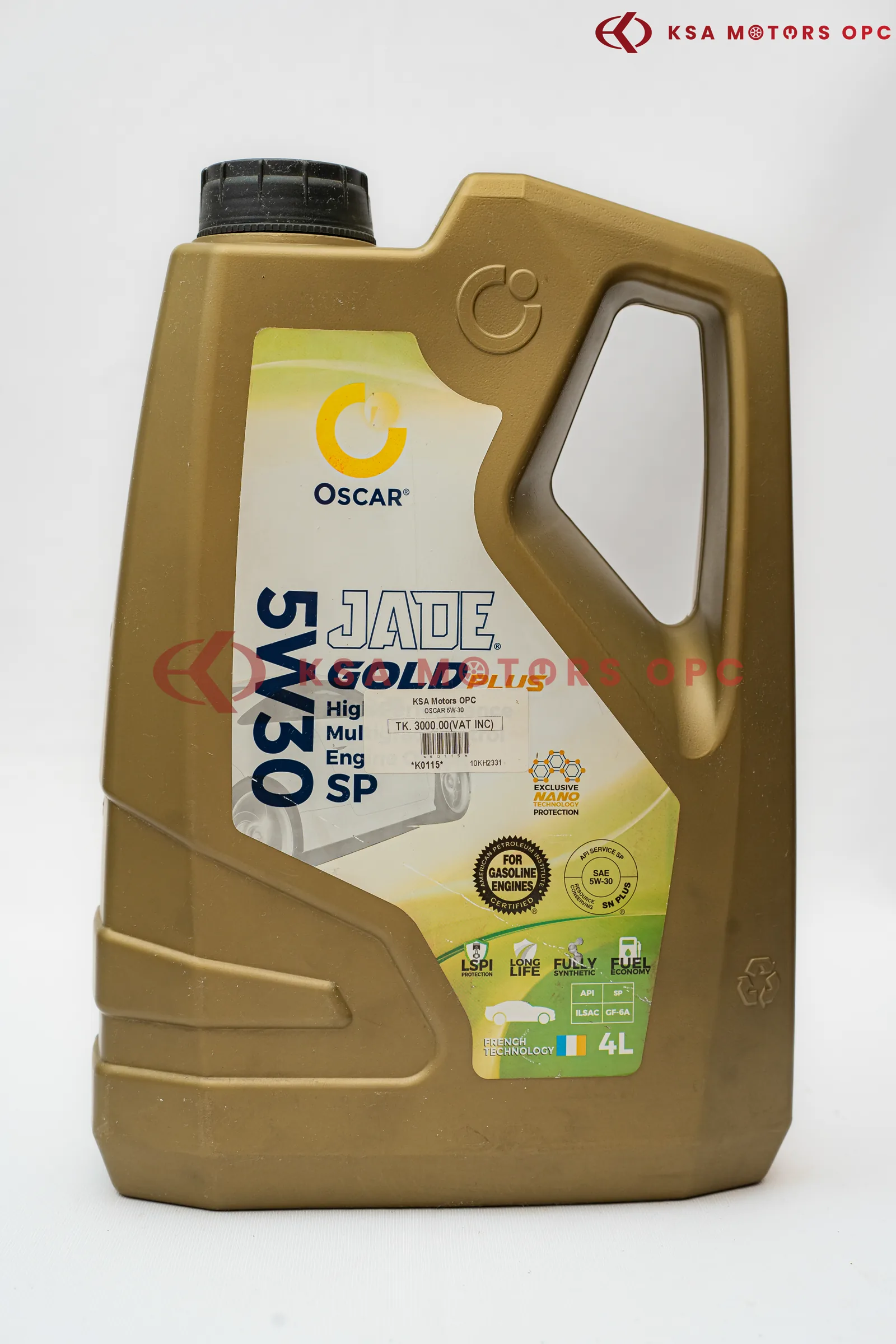 Oscar Jade Gold SP 5W-30 – 4L front view