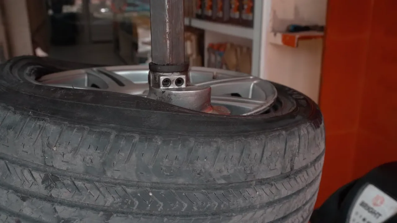 KSA Motors tyre fitting in the workshop